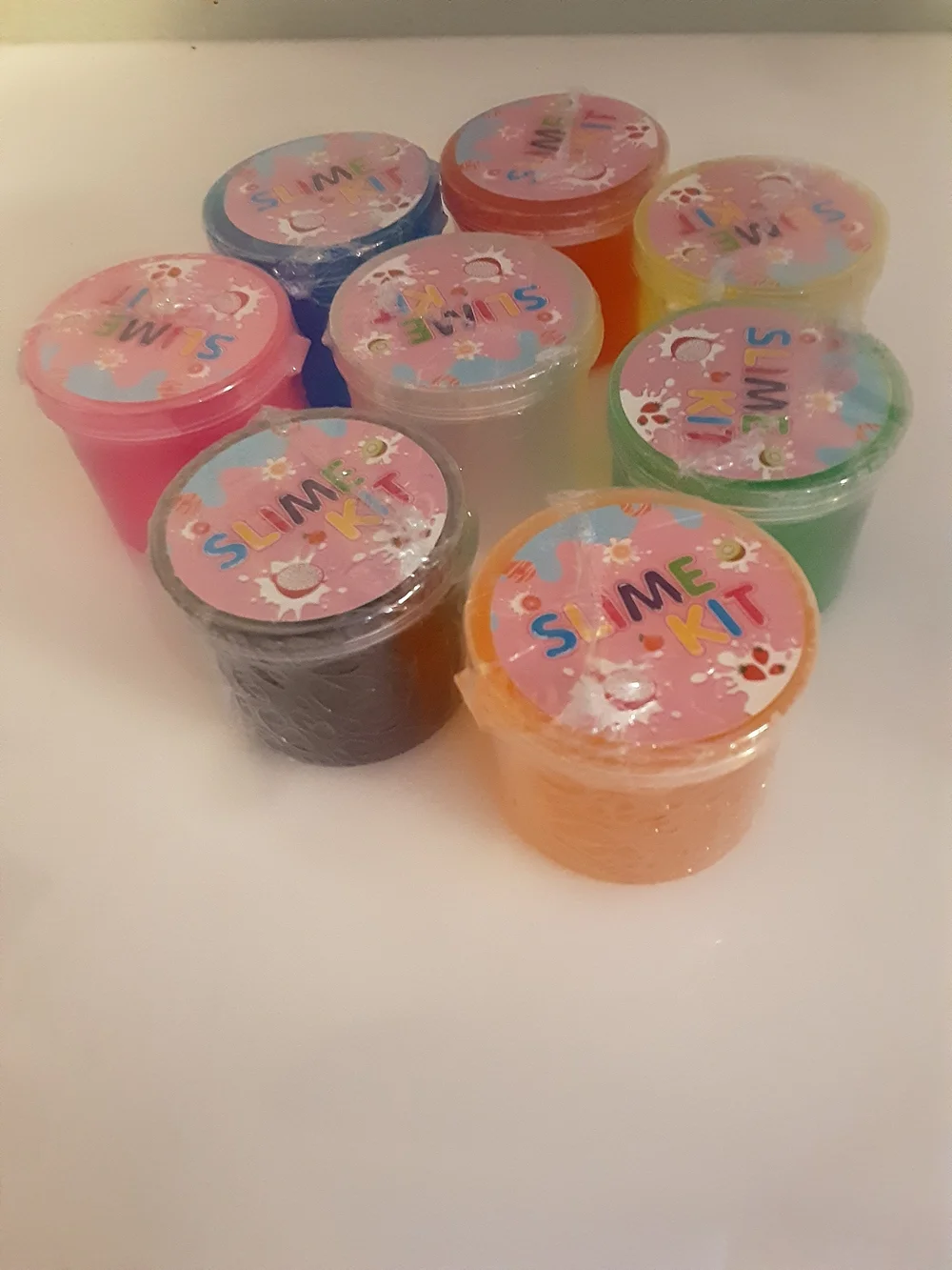 Kids Slime Kit Party Pack - Pink and Multicolor Tubs with Charms